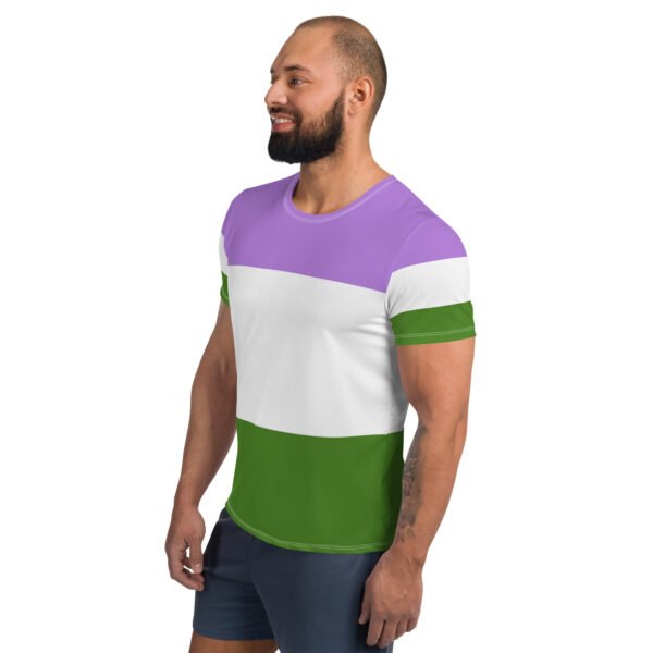 Genderqueer Flag LGBTQ T- Shirt Men's Size - Image 4