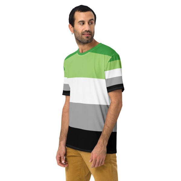 Aromantic Flag LGBTQ T- Shirt Men's Size - Image 4