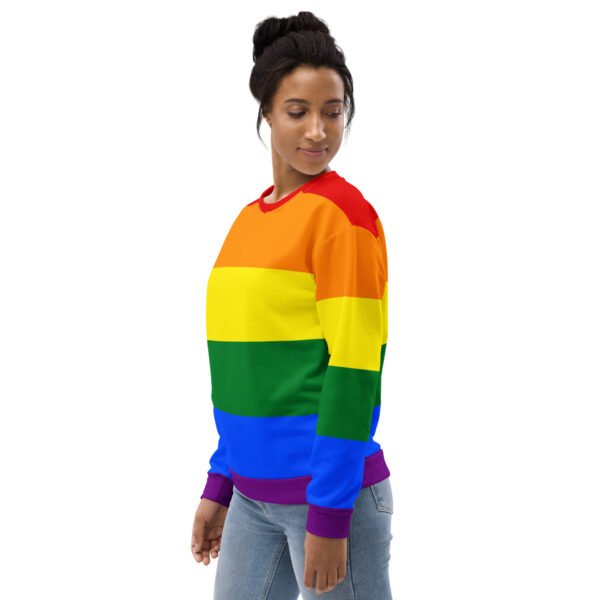 Rainbow Pride Flag LGBTQ Sweatshirt Unisex Size - Image 3