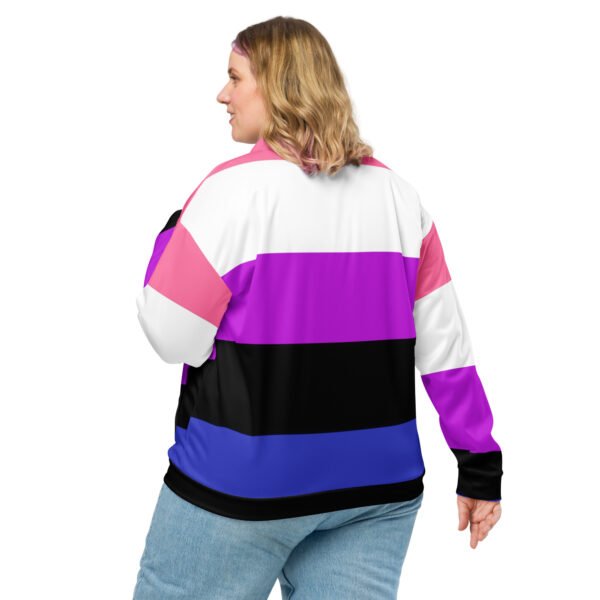 LGBTQ Pride FLags Unisex Bomber Jacket, Genderfluid Pride Fla - Image 2