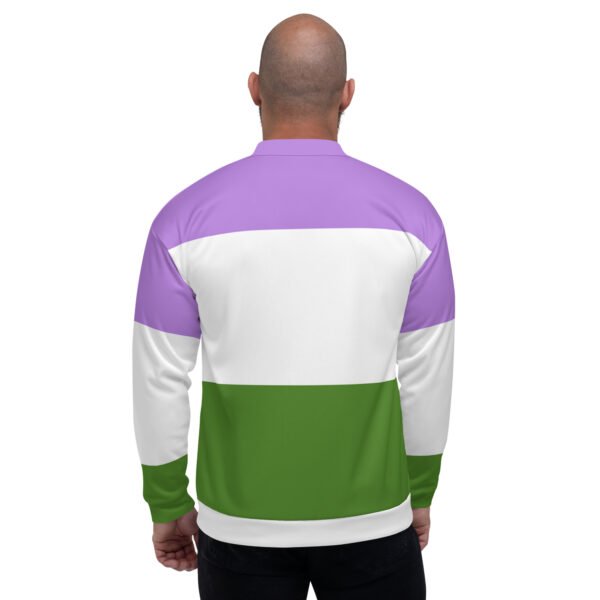LGBTQ Pride FLags Unisex Bomber Jacket, Genderqueer Pride Flag - Image 2
