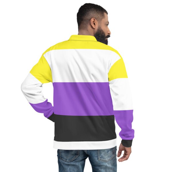 LGBTQ Pride FLags Unisex Bomber Jacket, Non Binary Pride Flag - Image 2
