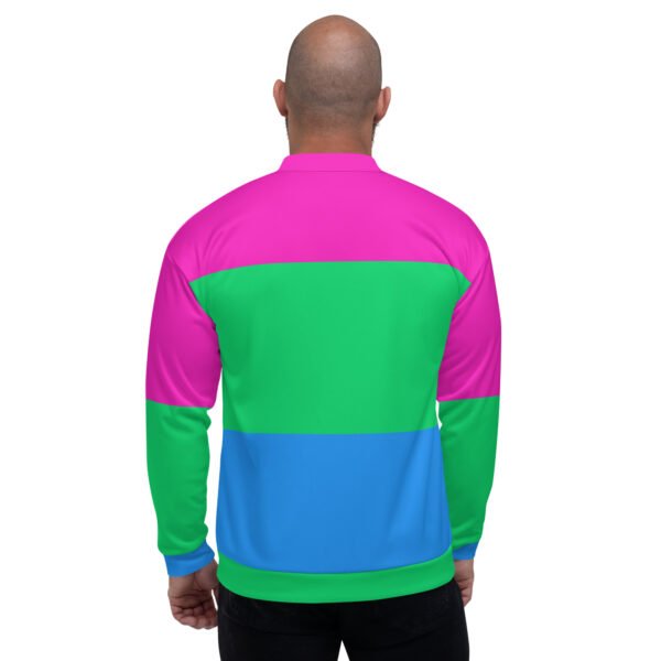 LGBTQ Pride FLags Unisex Bomber Jacket, Plolysexual Pride Flag - Image 2