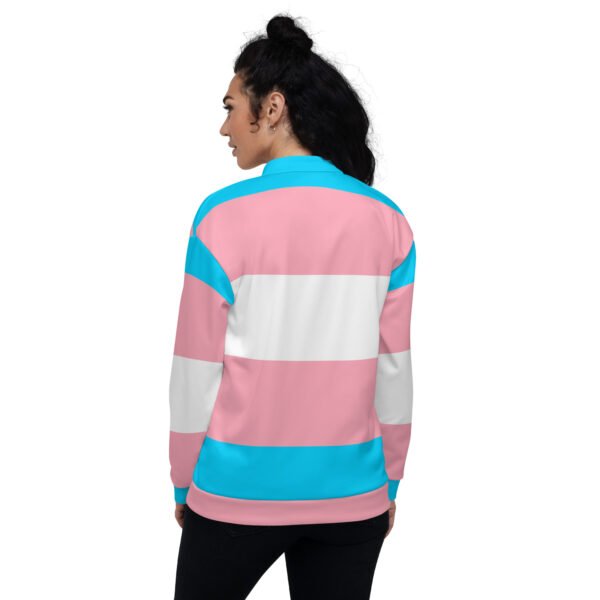 LGBTQ Pride FLags Unisex Bomber Jacket, Transgender Pride Flag - Image 2