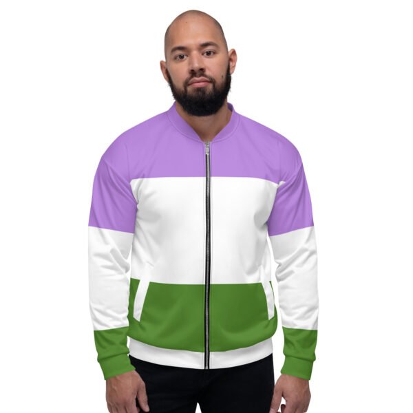 LGBTQ Pride FLags Unisex Bomber Jacket, Genderqueer Pride Flag