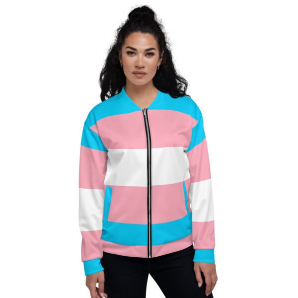 LGBTQ Pride FLags Unisex Bomber Jacket, Transgender Pride Flag