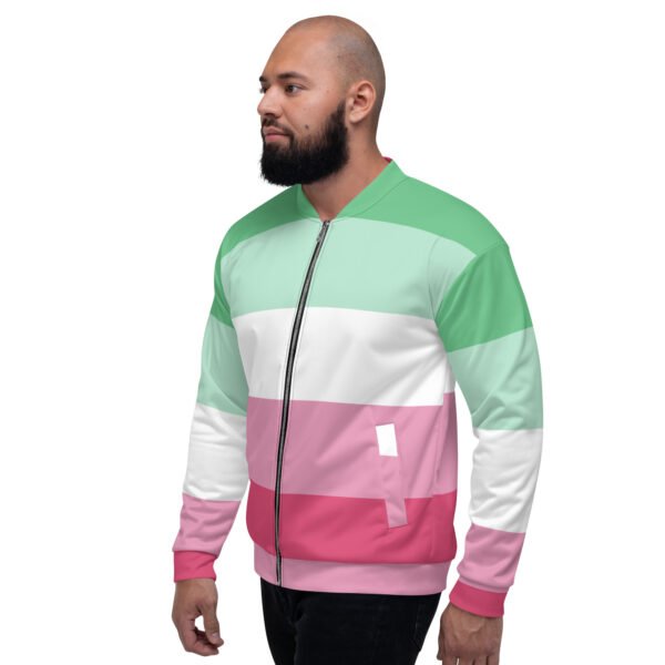 LGBTQ Pride FLags Unisex Bomber Jacket,Abrosexual Pride Flag - Image 3