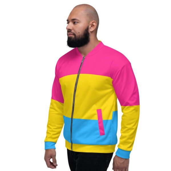 LGBTQ Pride FLags Unisex Bomber Jacket, Panasexual Pride Flag - Image 3