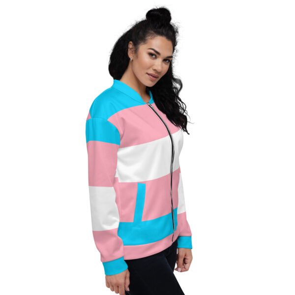 LGBTQ Pride FLags Unisex Bomber Jacket, Transgender Pride Flag - Image 4