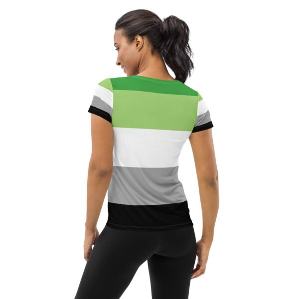 Aromantic Flag LGBTQ T-Shirt Women’s Size - Image 3