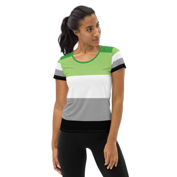 Aromantic Flag LGBTQ T-Shirt Women’s Size - Image 2
