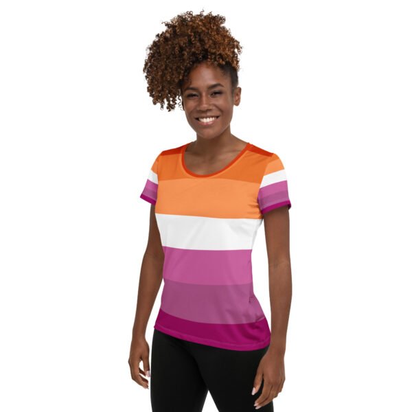 Lesbian Flag LGBTQ T-Shirt Women’s Size - Image 3