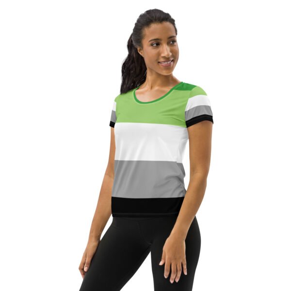 Aromantic Flag LGBTQ T-Shirt Women’s Size - Image 4