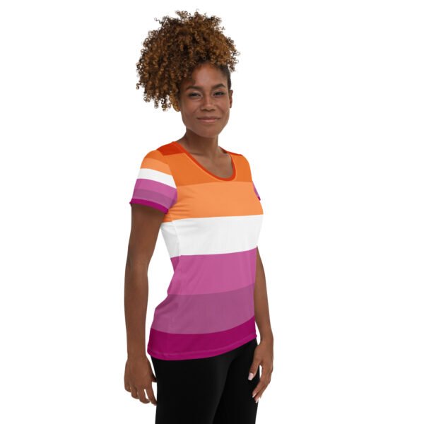 Lesbian Flag LGBTQ T-Shirt Women’s Size - Image 4