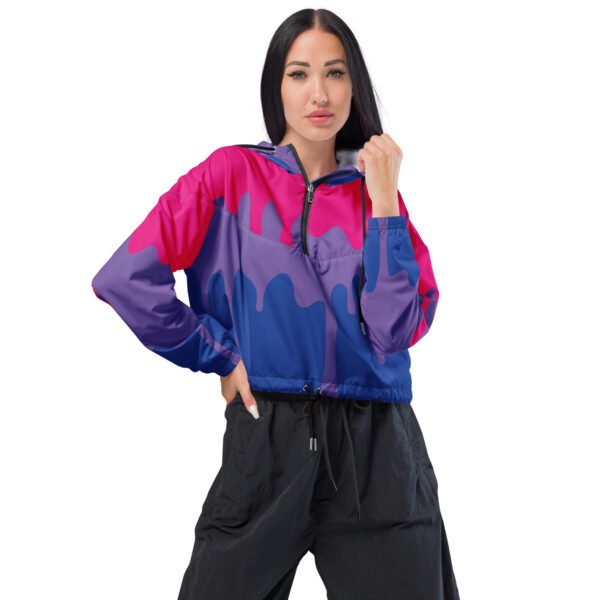 Bisexual Flag LGBTQ Crop Top Drip Hoodie Women’s Size