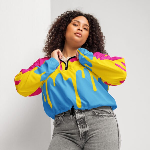 Pansexual Flag LGBTQ Crop Top Drip Hoodie Women’s Size