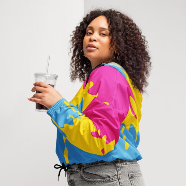 Pansexual Flag LGBTQ Crop Top Drip Hoodie Women’s Size - Image 2