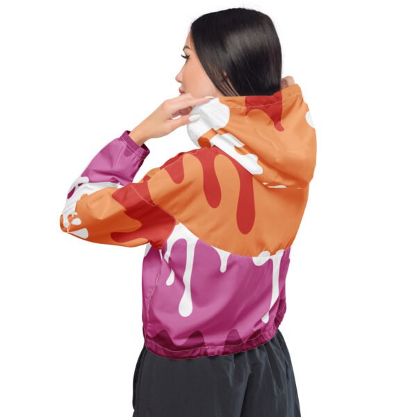 Lesbian Flag LGBTQ Crop Top Drip Hoodie Women’s Size - Image 5