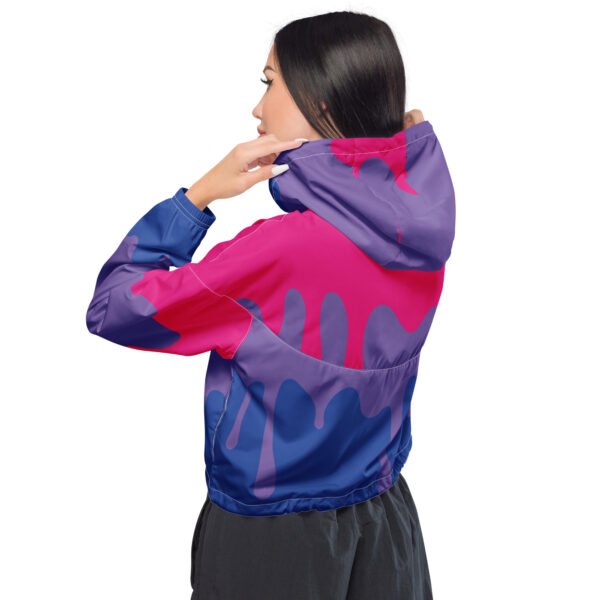 Bisexual Flag LGBTQ Crop Top Drip Hoodie Women’s Size - Image 5