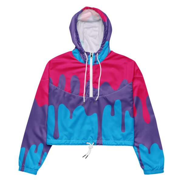 Androgyne Flag LGBTQ Crop Top Drip Hoodie Women’s Size - Image 3