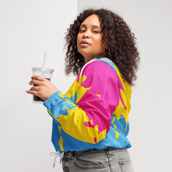 Pansexual Flag LGBTQ Crop Top Drip Hoodie Women’s Size - Image 6