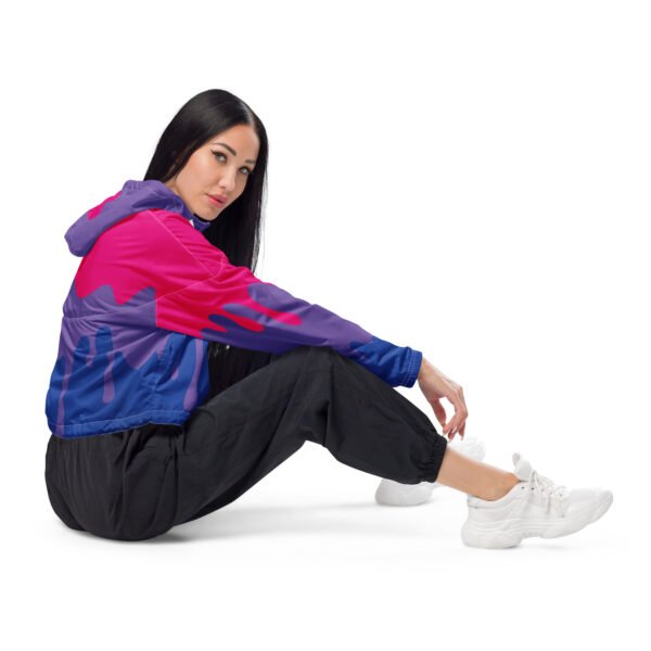 Bisexual Flag LGBTQ Crop Top Drip Hoodie Women’s Size - Image 6