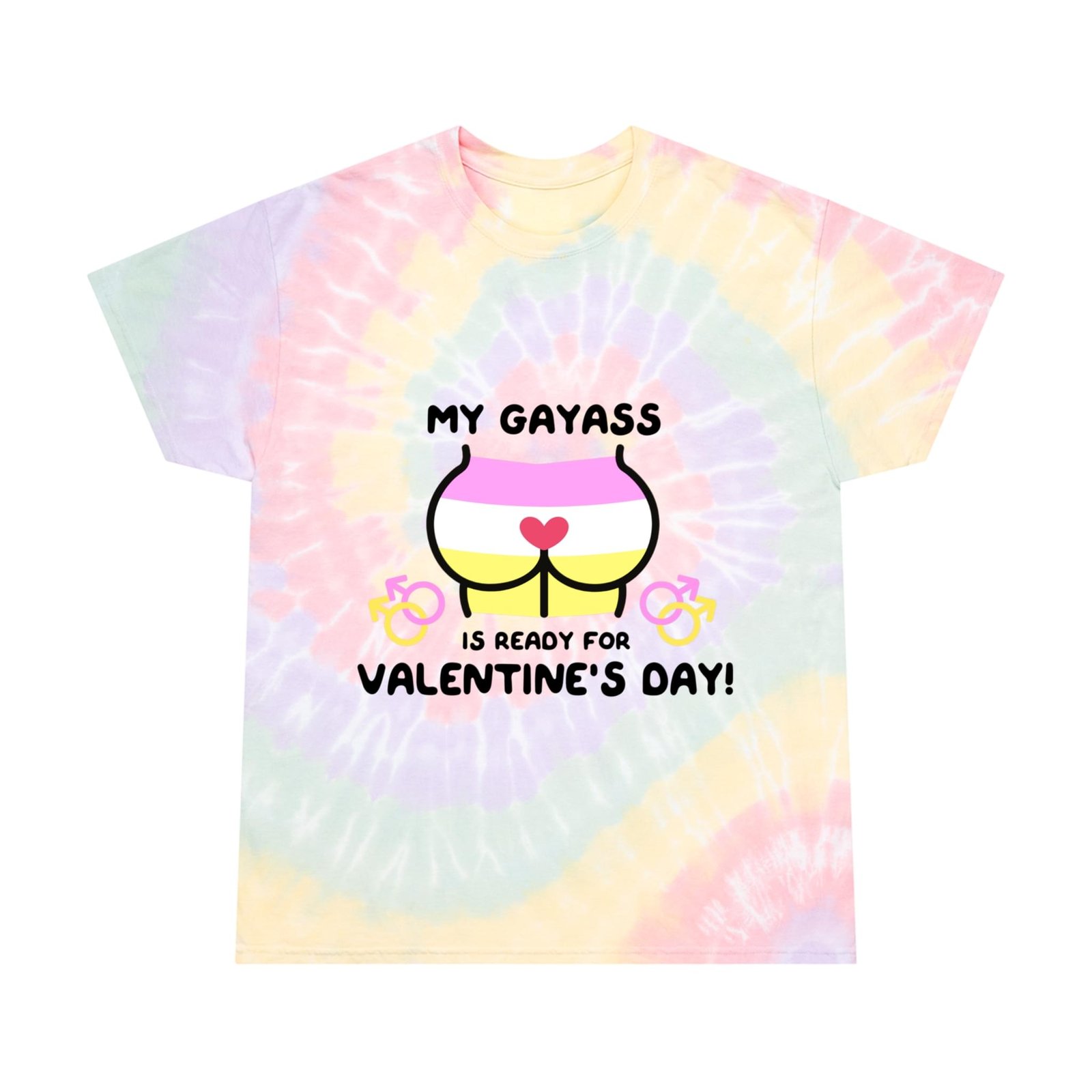 Twink Flag Tie-Dye Spiral T-Shirt Valentines Day Unisex Size - My Gay Ass Is Ready