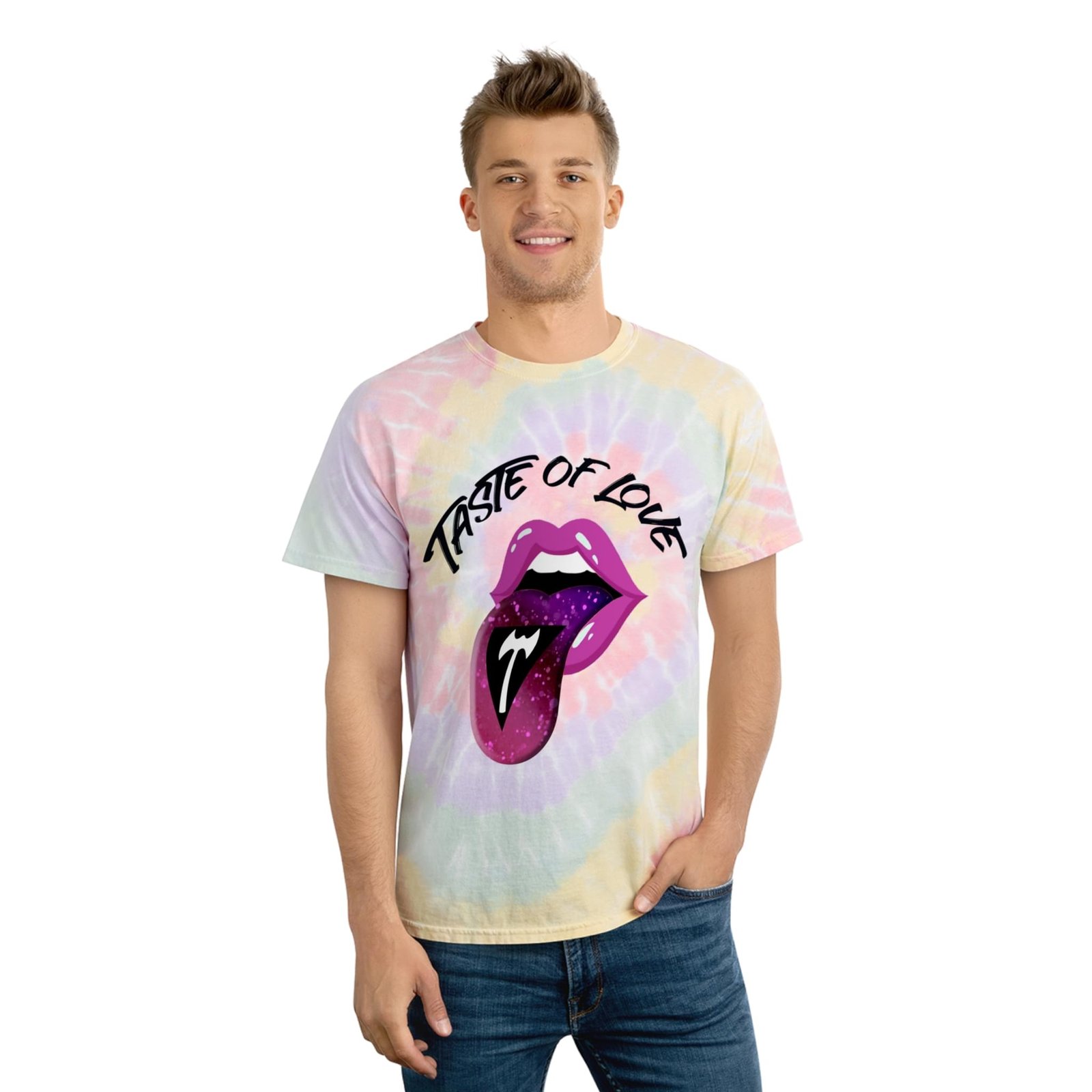 Labrys Lesbian Flag Tie-Dye Spiral T-Shirt Valentines Day Unisex Size - Taste Of Love - Image 3