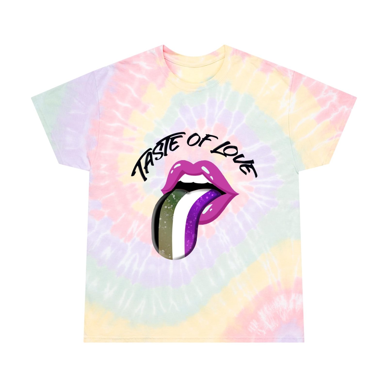 Asexual Flag Tie-Dye Spiral T-Shirt Valentines Day Unisex Size - Taste Of Love